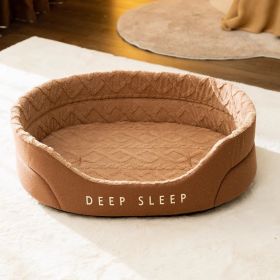 Warm Thick Sponge Cat Nest Small Removable And Washable (Option: L-Brown Thick Sole Velvet Nest)