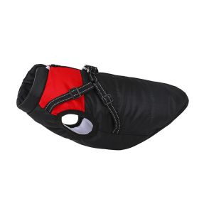 Warm Dog Clothes Thick Polar Fleece Pet Coat (Option: Red And Black-S)