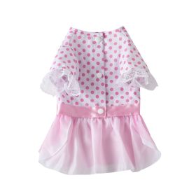 Dog Clothes Pet Polka Dot Breathable Princess Tulle Skirt (Option: Pink-XL)