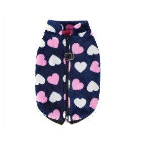 Pet Coat Zipper Flannel Plus Velvet Thickened Vest (Option: Dark Blue-XXL)